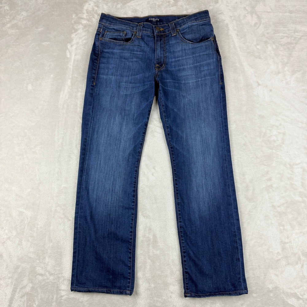 Fidelity Jeans Men 32x32(29.5) Blue 5011 Relaxed Straight Leg Dark Wash USA Made